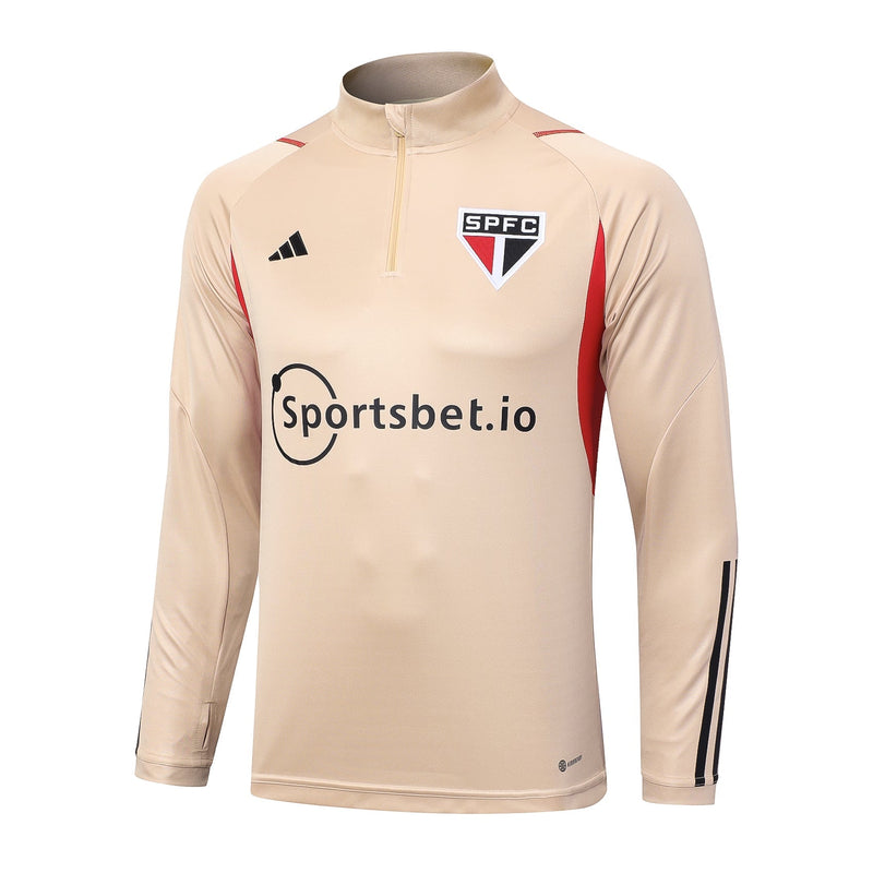 Conjunto Inverno São Paulo Zíper Curto Bege