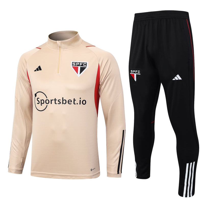Conjunto Inverno São Paulo Zíper Curto Bege