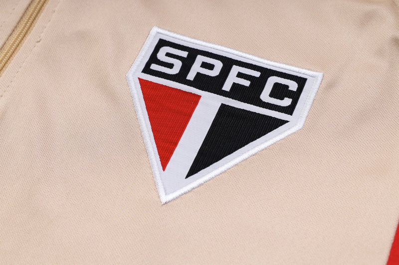 Conjunto Inverno São Paulo Zíper Curto Bege